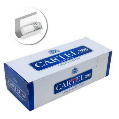 Гильза сигарет. Cartel Long Recessed Filter 200шт (Угольные)  