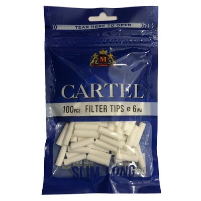 Фильтры для самокруток Cartel  Slim Long 22x6мм 100шт