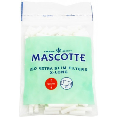 Фильтры для самокруток MASCOTTE Extra Slim Filt, X-Long 5.3мм 150 шт.