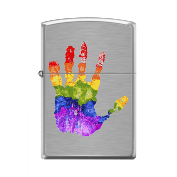 Зажигалка ZIPPO Ладонь с покрытием Brushed Chrome 200 palm