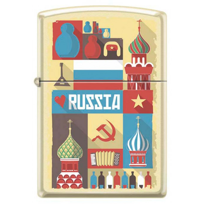 Зажигалка открытка из России ZIPPO 216 RUSSIAN POSTCARD