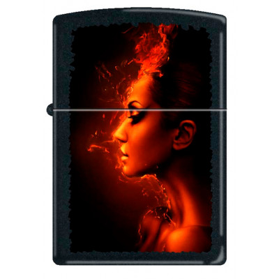Зажигалка матовая ZIPPO 218 BURNING WOMAN