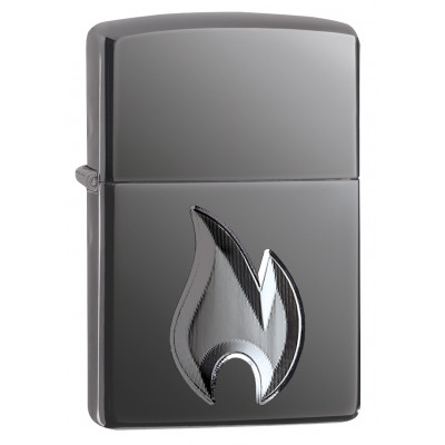 Зажигалка Armor™ High Polish Black Ice® Flame Design ZIPPO 29928