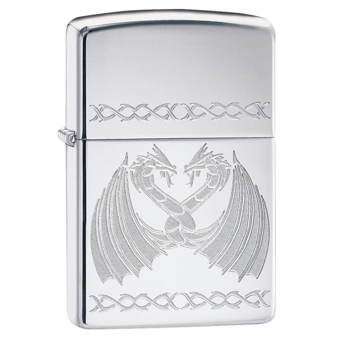 Зажигалка High Polish Chrome Dancing Dragons ZIPPO 29988