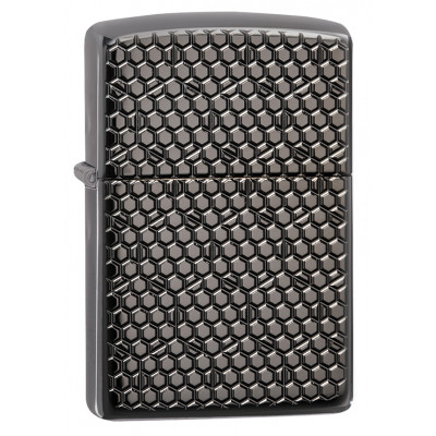 Зажигалка Armor™ Black Ice® Hexagon Design ZIPPO 49021