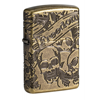 Зажигалка Armor™ Freedom Skull Antique Brass™ ZIPPO 49035
