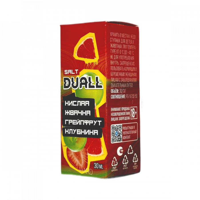 DUALL hard Кислая жвачка, грейпфрут, клубника 30мл