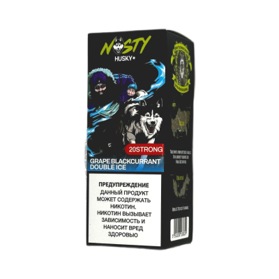 Жидкость NASTY X HUSKY Strong Виноград Чёрная Смородина двойной лёд