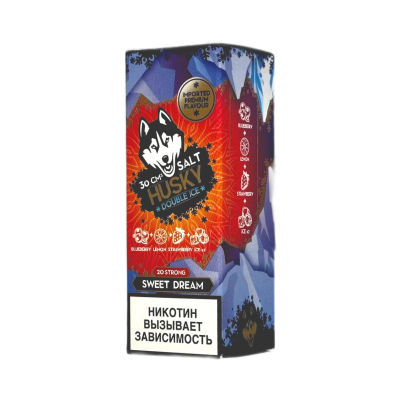 Жидкость Husky Import DOUBLE ICE Strong Sweet Dream (конфета, черника, лимон, клубника)