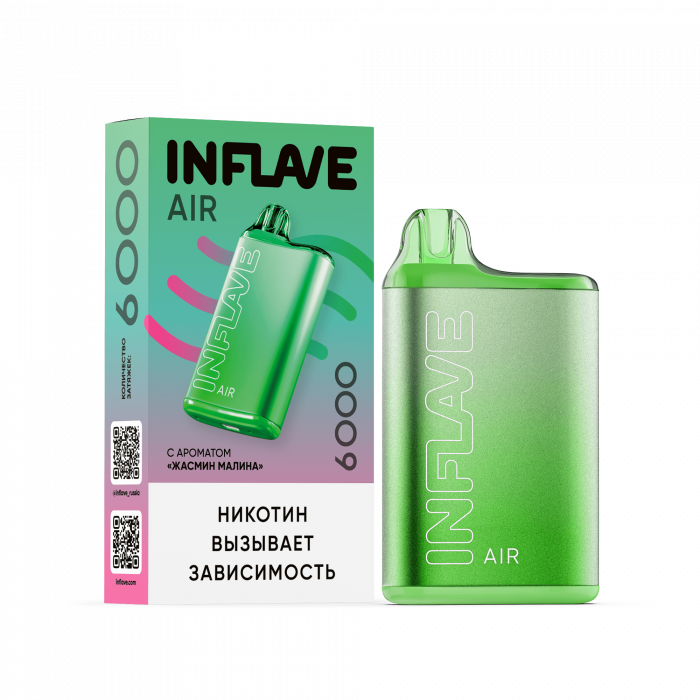 INFLAVE AIR Жасмин, Малина 6000 затяжек