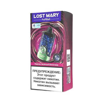 LOST MARY PUFFBALL 30000 Персик, зелёный виноград