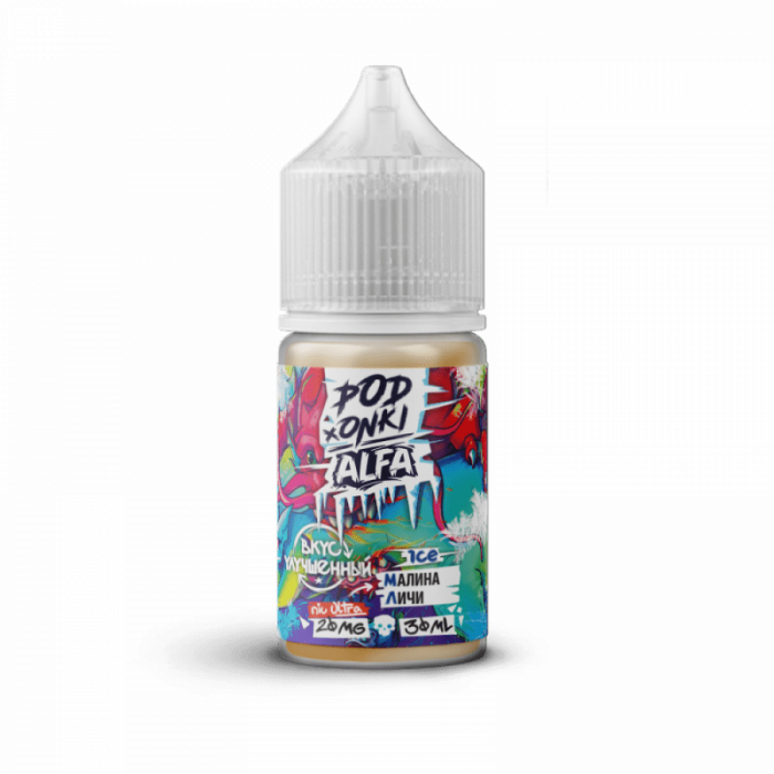 Жидкость PODONKI x ALFA VAPE Малина, личи