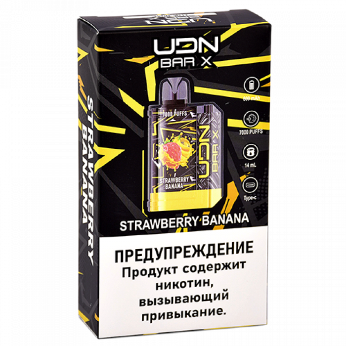UDN BAR X III 7000 Strawberry Banana (Клубника-Банан)